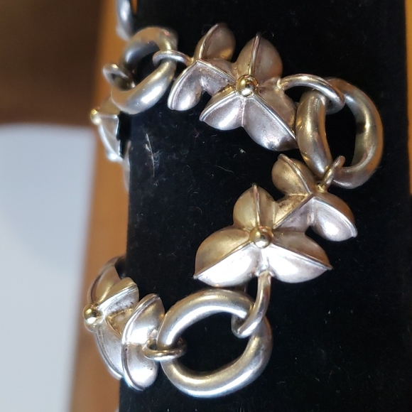 Bill Blass Sterling Silver/18k Lei Necklace 17.5"/Bracelet Set 3.78 Ounc… - Picture 2 of 8